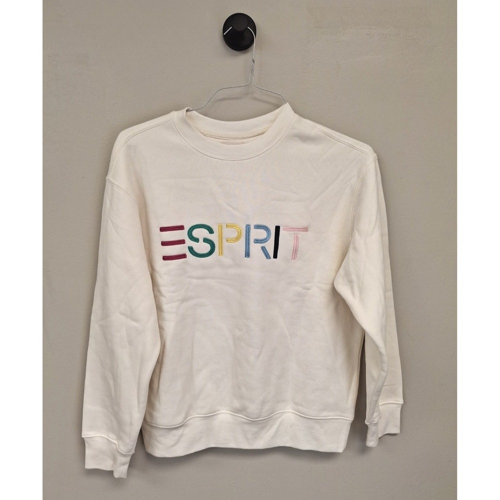 Esprit Women's Long Sleeve Crewneck Sweatshirt, Cream, Size: XS, NWOT
